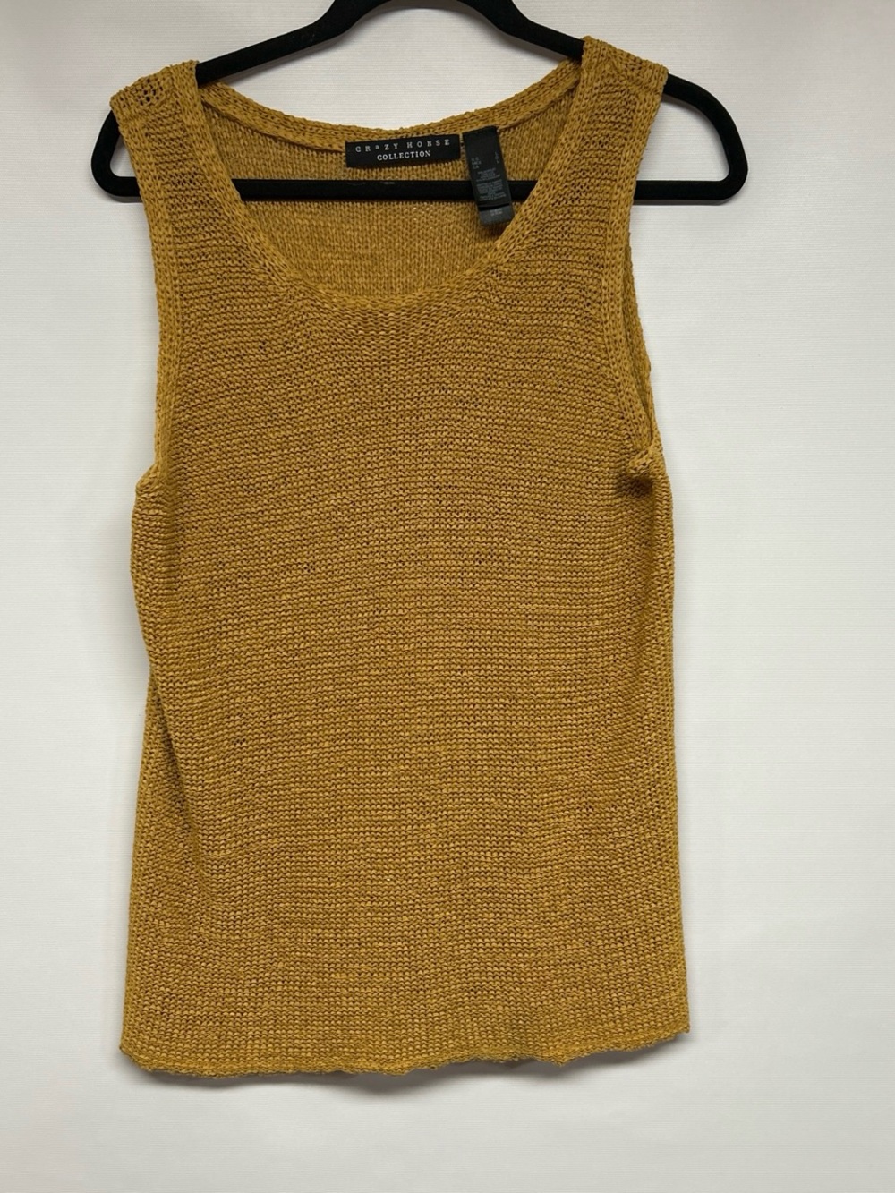 Crazy Horse Collection Mustard Yellow Knit Scoop Tank